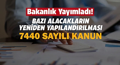 BAZI ALACAKLARIN YENİDEN YAPILANDIRILMASINA DAİR 7440 SAYILI KANUN