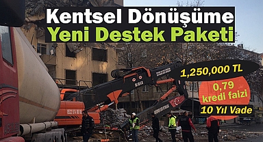 Kentsel dönüşüm destek paketi üst limiti 1 Milyar 250 milyona, 10 yıl vadeye yükseltildi