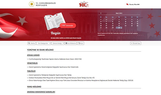 Resmi Gazete 30 Mart 2023