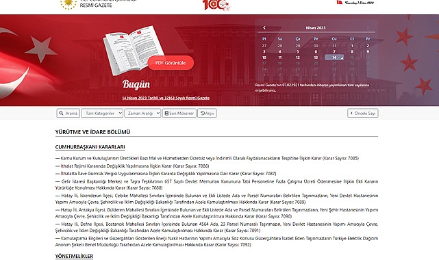 Resmi Gazete 14 Nisan 2023 sabahı hangi kararlar var?