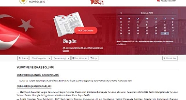 Resmi Gazete 29 Temmuz 2023 yönetmelik ve kararları