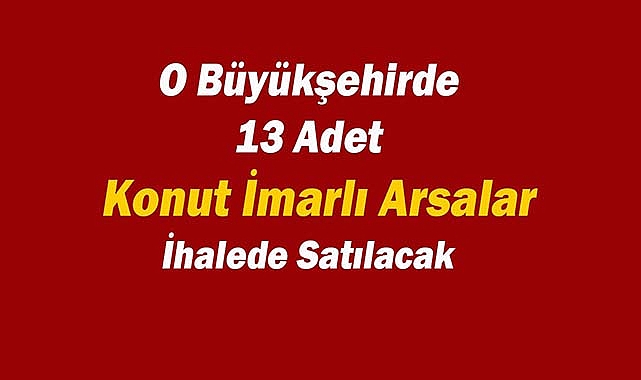Bu ilde 13 farklı konut imarlı arsa ihalede satılacak