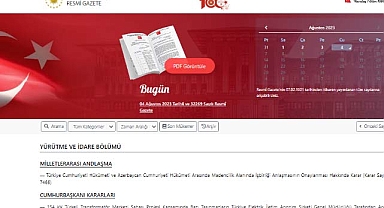 Resmi Gazete 4 Ağustos 2023