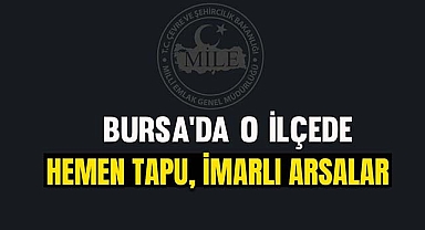 Bursa'da o ilçede yatırımlık 2 adet imarlı arsa Milli Emlak tarafından satışa çıkarıldı