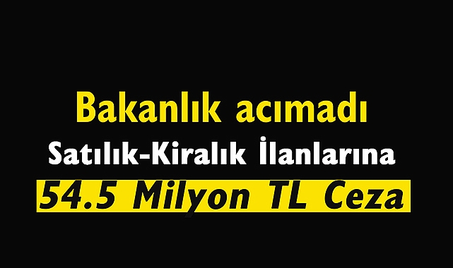 Bakanlık acımadı! Kiralık-Satılık emlak ilanı veren 545 kişiye 54.5 Milyon ceza