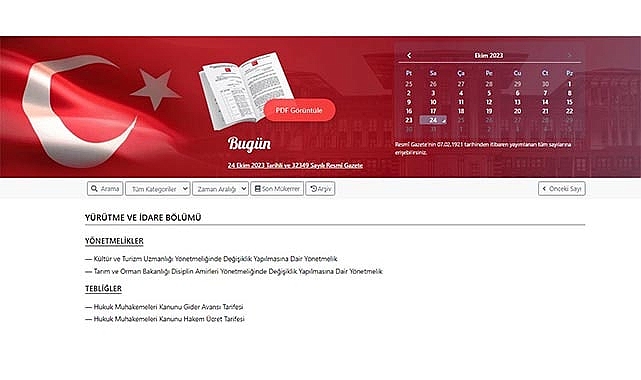 Resmi Gazete (24/10/2023)