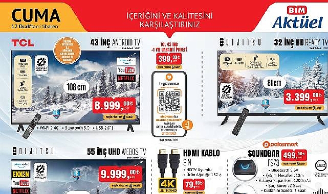 BİM aktüel ürünler 12 Ocak 2024 Cuma kataloğunda elektronik ev eşyalarında kaçırılmayacak fırsatlar!