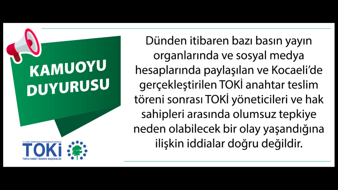 TOKİ'den çıkan haberlere ilişkin açıklama!