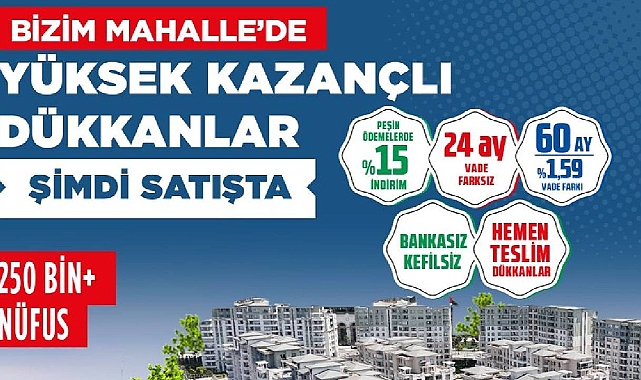 Emlak Konut Bizim Mahalle Küçükçekmece'de bankasız, kefilsiz, hemen teslim dükkanlar satışta!