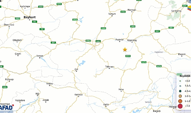 Az önce AFAD duyurdu: Erzurum'da deprem!