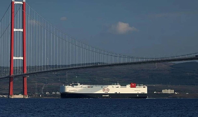 7 Bin adet yeni model otomobilleri taşıyan Çinli BYD'ye ait gemi Türkiye'de