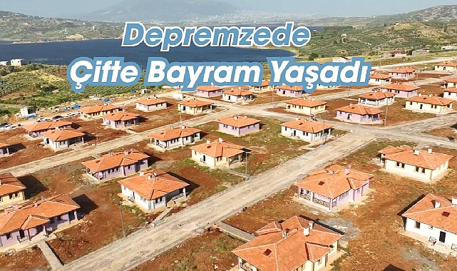 Evlerini teslim alan depremzede çifte bayram yaşadı