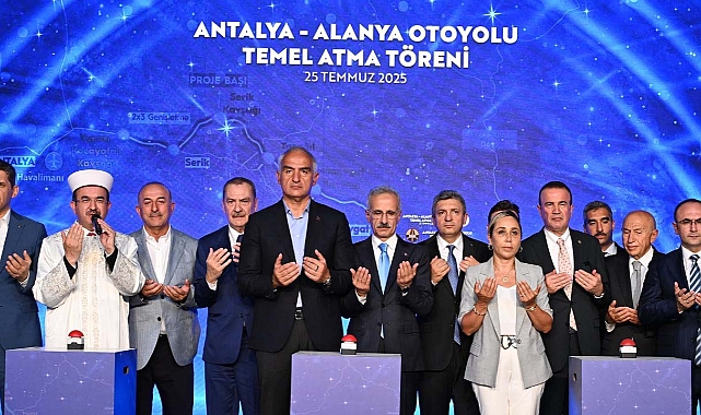 122 kilometrelik Antalya - Alanya otoyolu temelleri atıldı
