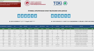 İstanbul Avrupa Yakası TOKİ kura sonuçları sorgulama ekranı