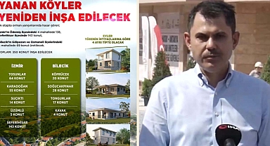 İzmir, Bilecik ve Seferihisar’da yangından etkilenen 350 konut 1 yıl içinde tamamlanacak