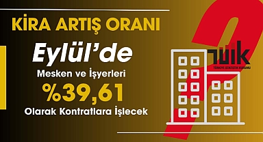Konut ve işyerleri için Eylül kira artış oranı net olarak yüzde 39,61 kontratlara yazılacak