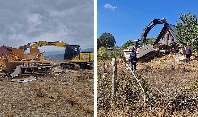Çanakkale'de 7 ilçede 16 kaçak yapı yıkıldı