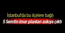 İstanbul’da 5 semtin yeni imar planı askıya çıktı