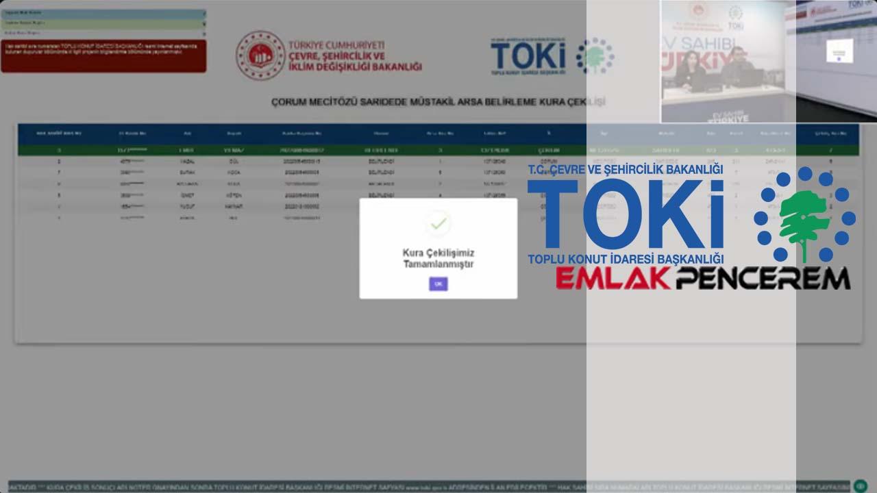 Çorum'da iki ilçede TOKİ müstakil arsa kura sonuçları belli oldu