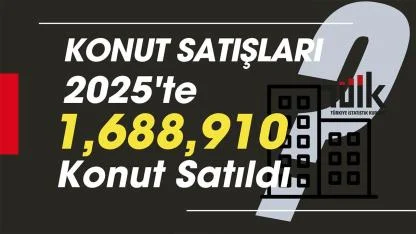 2025'te 1 milyon 688 bin 910 adet konut satıldı