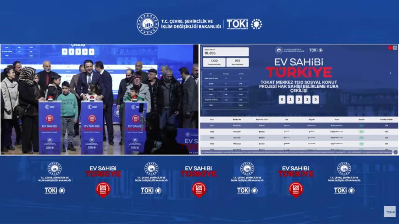 600 dairelik Tokat Erbaa TOKİ kura sonuçları 6 bin başvuru arasından belirlendi