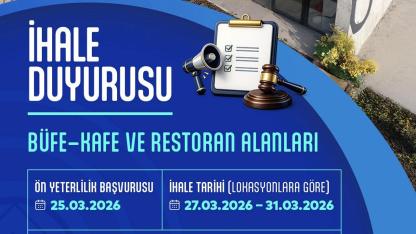 İstanbul'da 9 ilçede kiralık büfe, kafe, restoran alanları ihalesi duyuruldu